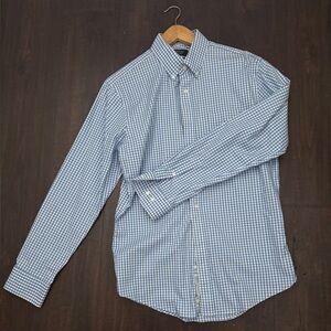 Nordstrom Blue Gingham Men's Non-Iron Shirt